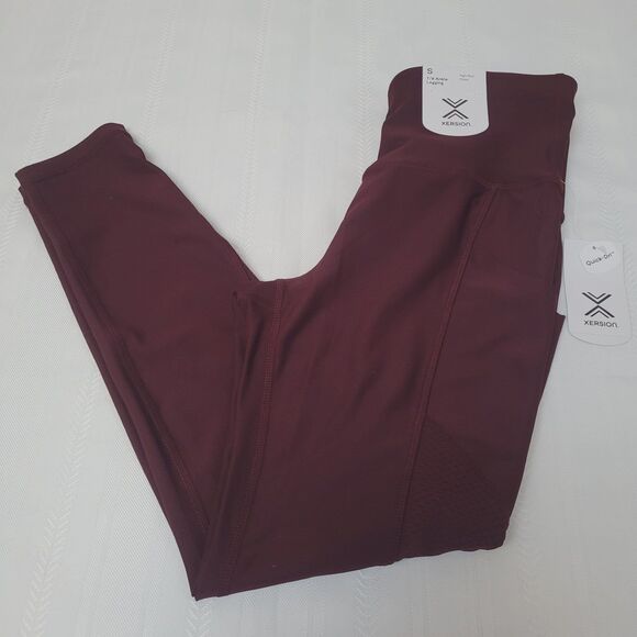 Xersion Train High Rise 7/8 Ankle Leggings Quick-Dri Side Pockets Small New - Picture 3 of 12